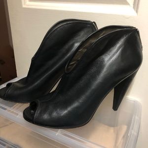 Black Open Toed Bootie Heels